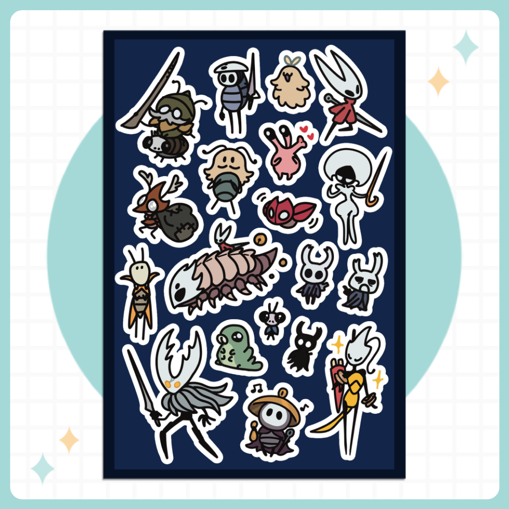 Hollow Knight/Silksong Sticker Sheet