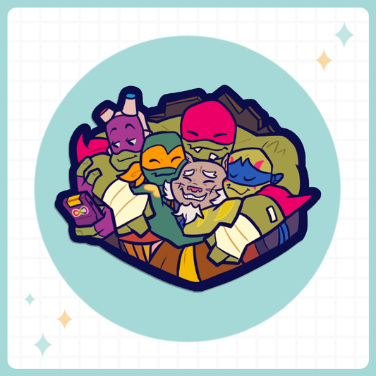 Turtle Family Hug Sticker