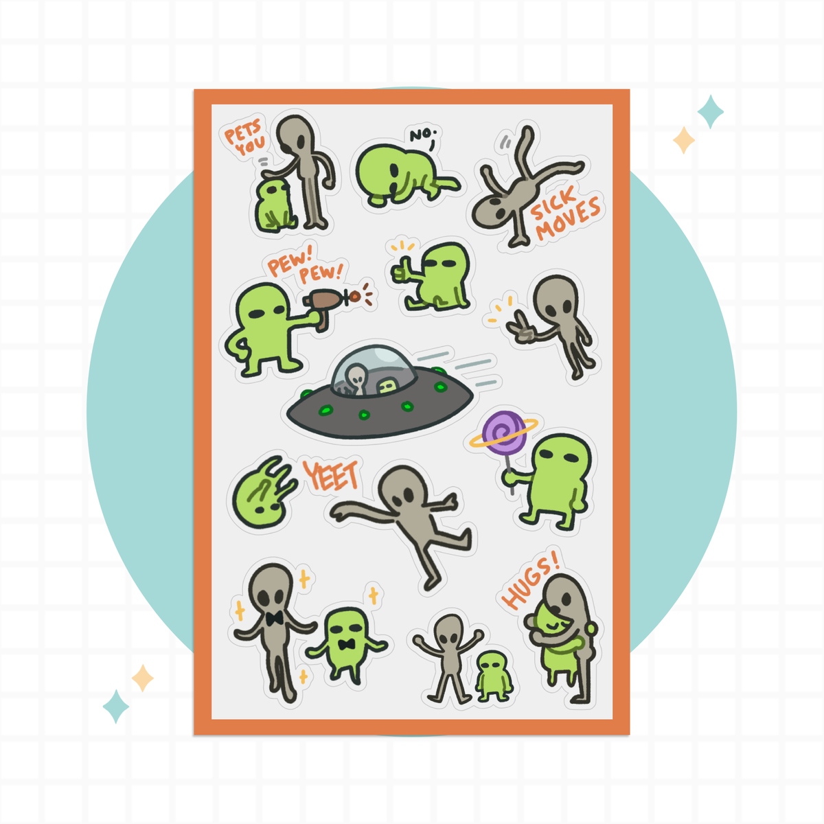 Little Alien Dudes Sticker Sheet