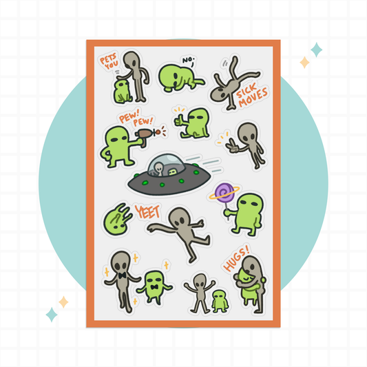 Little Alien Dudes Sticker Sheet