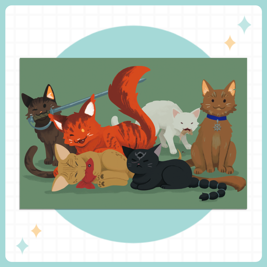 Baldur's Cats Postcard Print