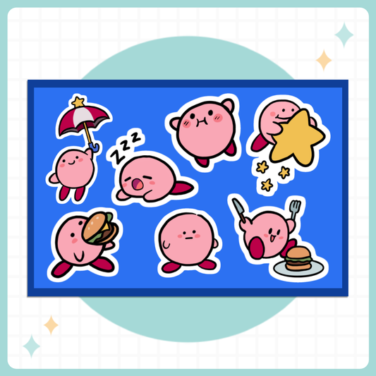 Goofy Kirb Sticker Sheet
