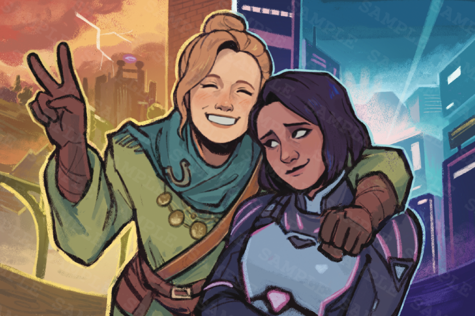 Split Girls Postcard Print