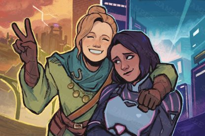 Split Girls Postcard Print
